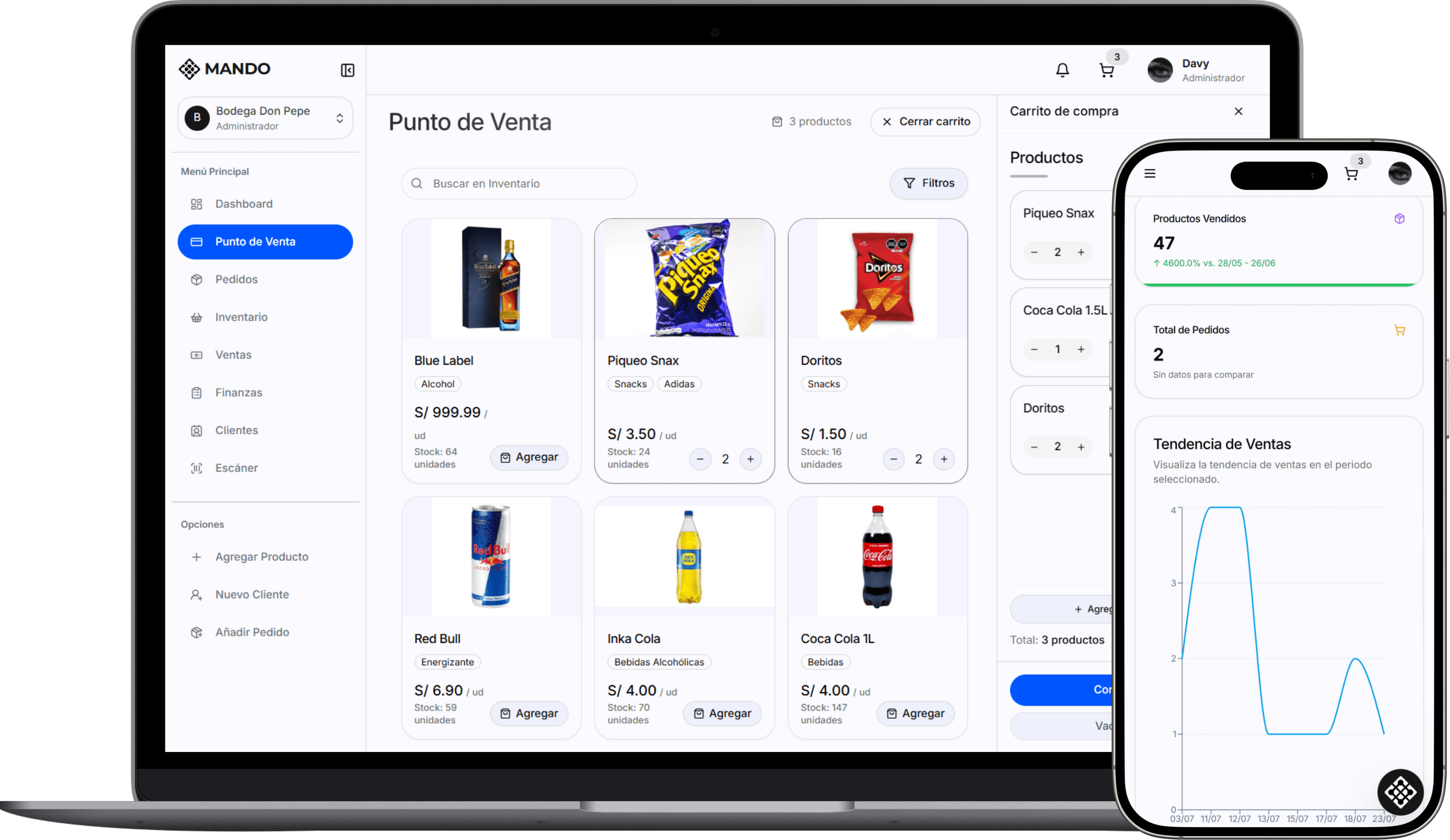 Plataforma de gestión de inventarios Mando