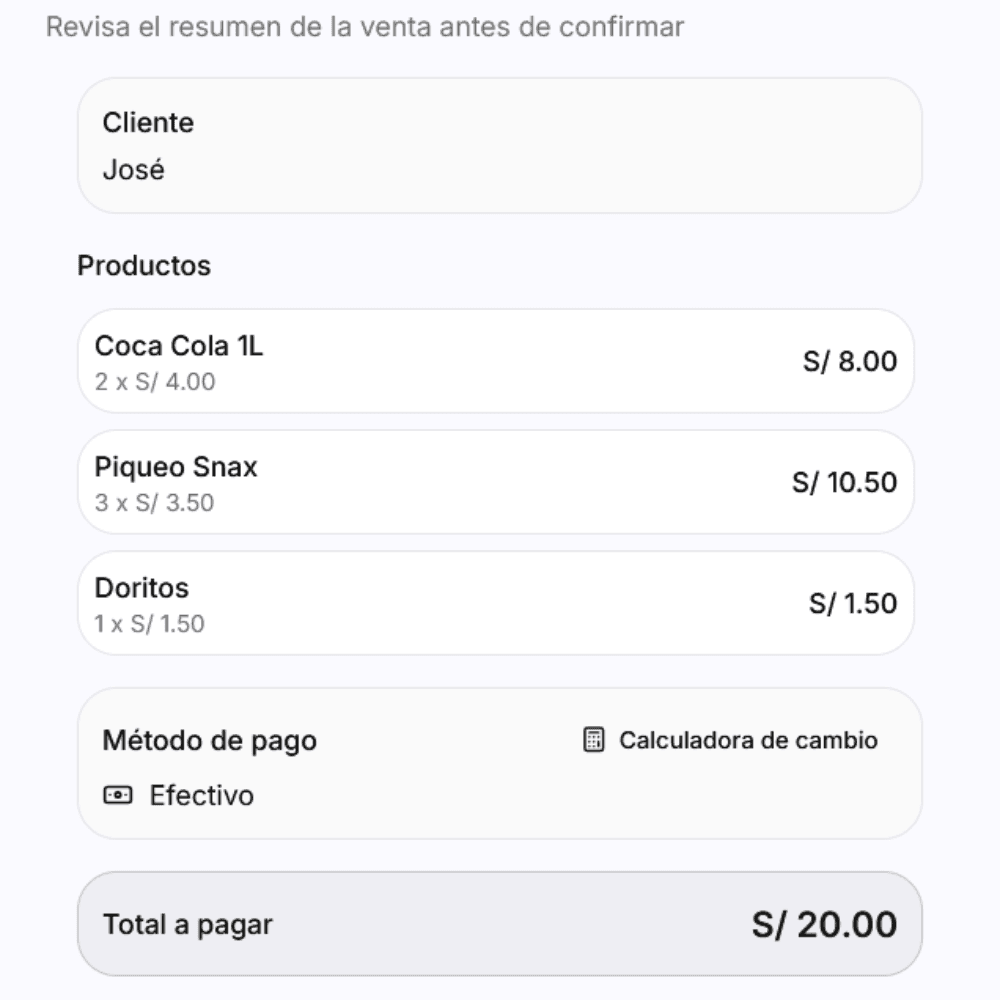 Registrar ventas fácilmente